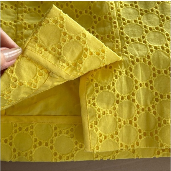 Talbots Yellow Eyelet Dress Size 8 - Picture 9 of 11